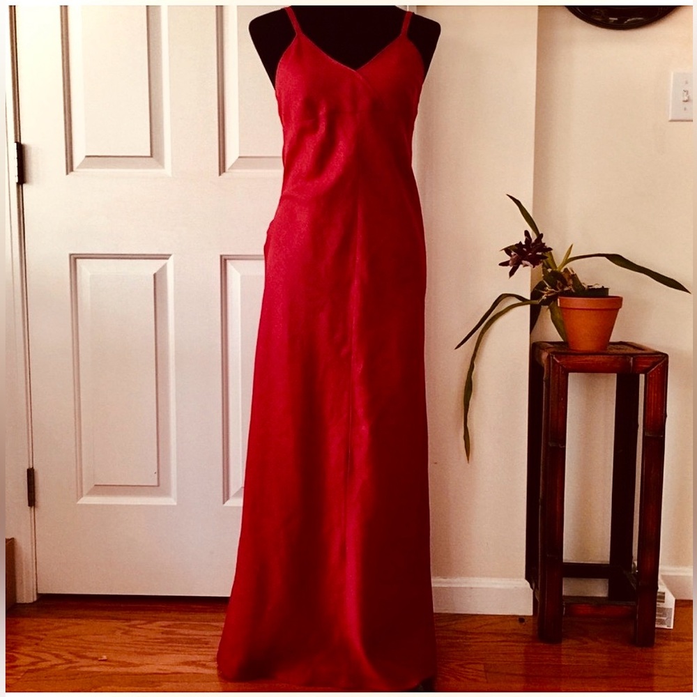 OLD NAVY Versatile Maxi Dress, Cranberry / Wine Red, 100% Linen, Size: 2, EUC